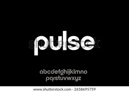 A bold "pulse" logo is displayed against a dark backdrop. Below it is a set of letters representing an abstract font.