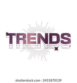 Bold Purple Foil Gradient Typography about Trendings with Brutalism Design