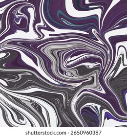 Bold purple and monochrome marble swirl art with expressive lines and hypnotic flow. A dramatic abstract visual perfect for modern design. Golden