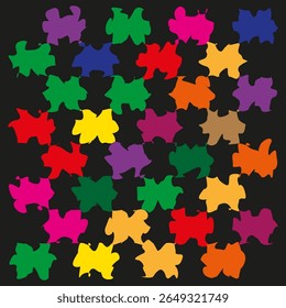 Bold puzzle garden. Neon plus field. Dark pattern Vector. Electric block night.