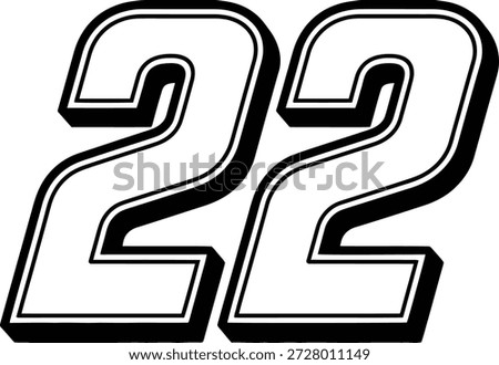 Bold Racing Number 22 Silhouette