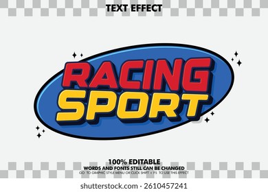 Bold Racing Sport Editable Text Effect Design