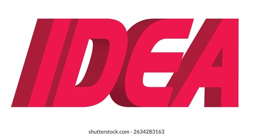 Bold red 3D "IDEA" text graphic for creative concepts, innovation themes, and business visuals.