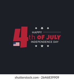 bold red 4th of july independence day typography