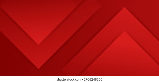 Fondo abstracto rojo audaz con capas geométricas de chevron.