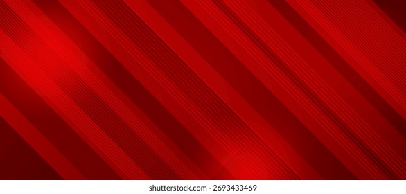 Bold red abstract background with diagonal geometric stripes creating a modern, elegant, and powerful visual style