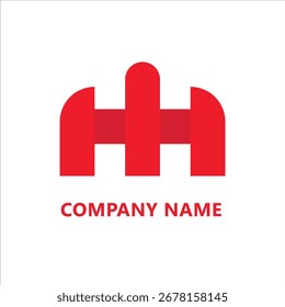 Ein kräftiges rotes, abstraktes "H"-Logo mit abgerundeten Formen, das für Kraft, Leidenschaft und Energie steht