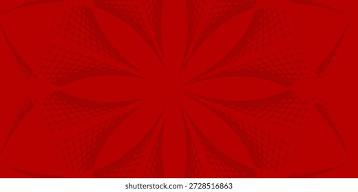 Vermelho Negrito Abstrato Design Starburst Com Pétalas Brancas E Centro Azul Para Visuais Dinâmicos