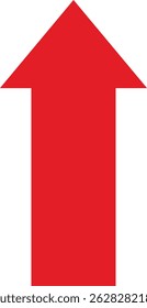 Bold red arrow icon pointing to the up for clear direction and navigation