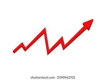 A bold red arrow indicating a positive upward trend, symbolizing financial growth and success.