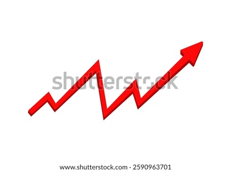 A bold red arrow indicating a positive upward trend, symbolizing financial growth and success.