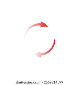 La flecha roja en negrita muestra el flujo circular y el movimiento, representando la dirección dinámica y la energía.