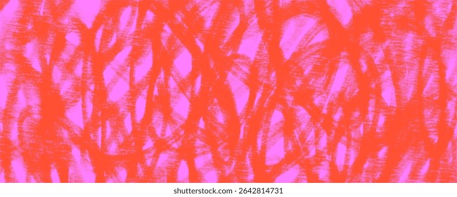 A bold red backdrop features intricate sketches in pink pencil, offering a textured appearance enhanced by halftone and grain effects, emphasizing an artistic vibe.