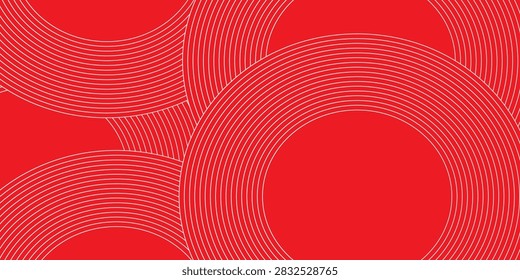 Bold red background featuring overlapping white concentric circles to create a modern geometric pattern. Minimal and dynamic graphic design ideal for branding, packaging, web backgrounds, posters, and editorial layouts.
