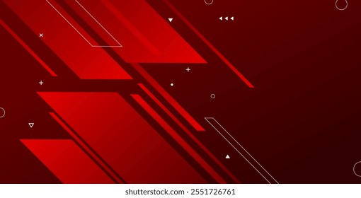 Fondo de Anuncio rojo audaz con diseño abstracto y Elementos coloridos. Cuenta con un llamativo efecto slash, perfecto para proyectos modernos.