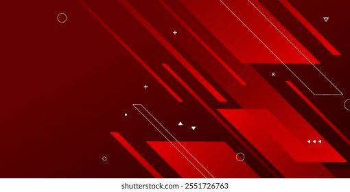 Fondo de Anuncio rojo audaz con diseño abstracto y Elementos coloridos. Cuenta con un llamativo efecto slash, perfecto para proyectos modernos.