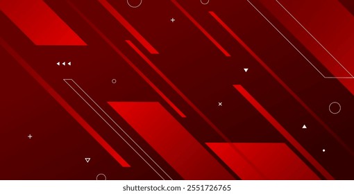 Fondo de Anuncio rojo audaz con diseño abstracto y Elementos coloridos. Cuenta con un llamativo efecto slash, perfecto para proyectos modernos.