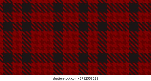 Bold red and black buffalo plaid with tartan stripes for holiday decor