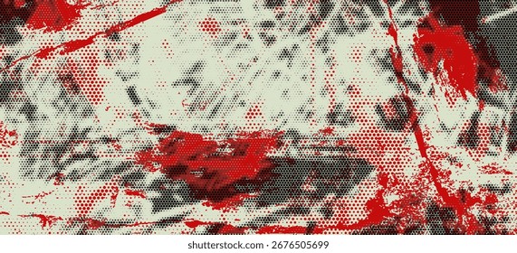 Negrito vermelho preto e branco textura vintage fundo abstrato punk. vetor fundo
