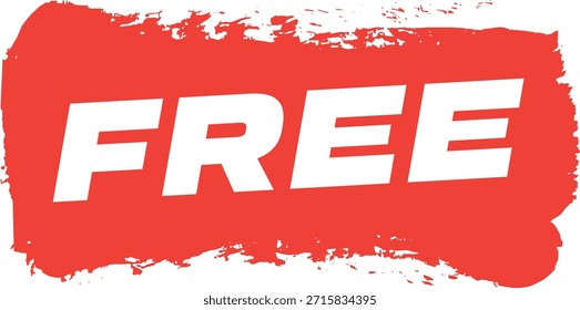 Trazo de pincel rojo negrita con texto libre blanco