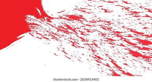 Onda De Pincel Rojo Audaz En La Superficie Blanca, Creando Textura Abstractas Dinámica Con Movimiento Fluido, Ideal Para El Arte Moderno, Fondos, Diseño Simbólico O Expresión Gráfica.