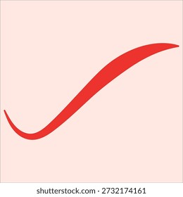 Un gráfico de marca de verificación rojo audaz se destaca sobre un fondo rosa claro suave que representa la Aprobación y la terminación