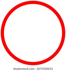A bold red circle on a transparent background, perfect for versatile design, icons, overlays, or any project requiring a striking, adaptable graphic element.
