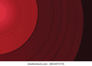 Bold red concentric circles on dark gradient background