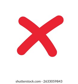 Bold red cross mark icon, symbolizing error, rejection, cancel, or stop.