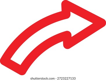 Una flecha curvada roja y atrevida dirige la atención hacia el lado derecho de la Imagen.