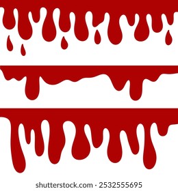 A bold red dripping blood pattern against a white background, creating a spooky and eerie effect perfect for Halloween designs.