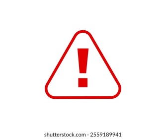 A bold red exclamation mark centered within a triangular frame, signaling caution or alert.