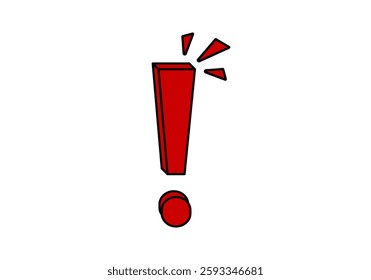 A bold red exclamation mark icon with sharp lines, representing urgency and alertness.