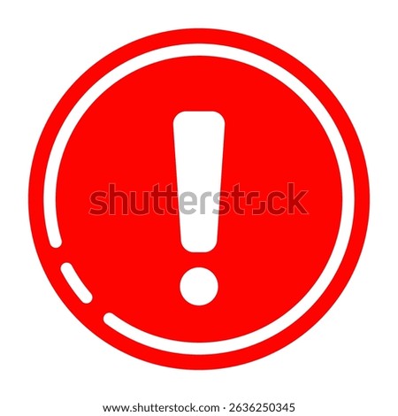 Bold Red Exclamation Mark Icon in Double Circle