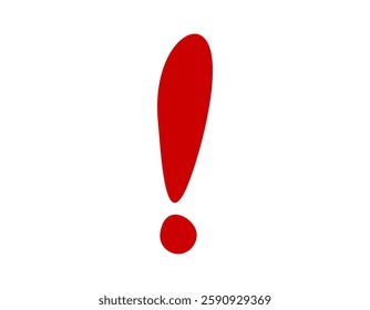 A bold red exclamation mark stands out against a white background, symbolizing alertness.