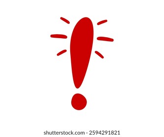 Bold red exclamation mark with surrounding emphasis lines, signaling importance or alert.