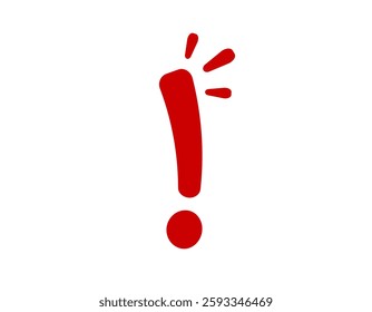 Bold red exclamation mark symbol, highlighting urgency and importance in communication.