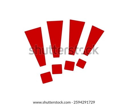 Bold red exclamation marks evoke a sense of urgency and focus, capturing immediate attention with their striking design.