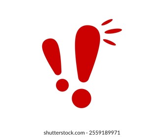 A bold red exclamation and question mark combo with splash elements, symbolizing surprise.