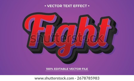 Bold Red Fight Text Effect with Shadow on a Purple Background