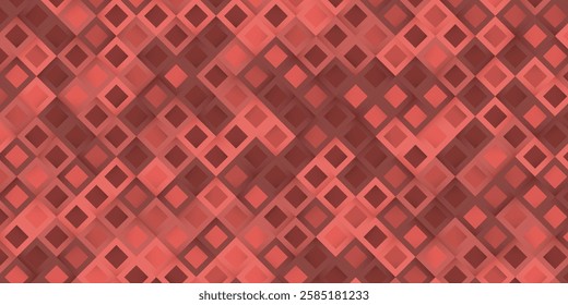 Bold Red Geometric Diamond Grid Design: Futuristic Abstract Square Pattern in Red