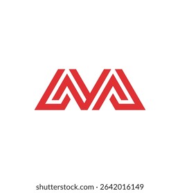 Bold Red Geometric Letter M Logo