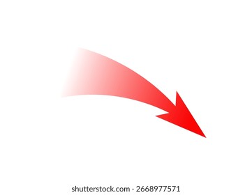 Curvas de flecha de degradado rojo en negrita para mostrar la dirección o el ataque en planos visuales de planificación, batalla o estrategia.