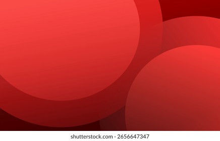 Bold red gradient background with abstract circular geometric design—ideal for energetic, modern, and professional abstract vector templates.