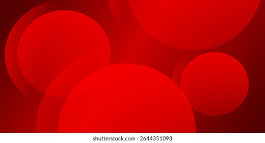 Bold red gradient blending dark and bright tones with abstract circular geometric shapes, ideal for energetic, tech, or modern digital designs and dynamic backgrounds.