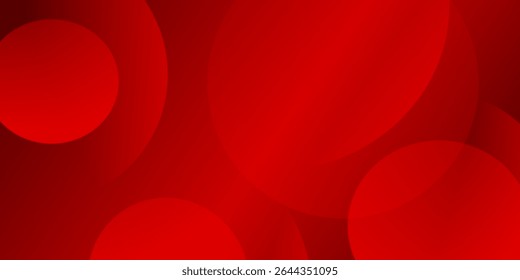 Bold red gradient blending dark and bright tones with abstract circular geometric shapes, ideal for energetic, tech, or modern digital designs and dynamic backgrounds.