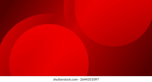 Bold red gradient blending dark and bright tones with abstract circular geometric shapes, ideal for energetic, tech, or modern digital designs and dynamic backgrounds.