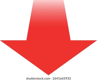 Bold Red Gradient Downward Arrow Vector