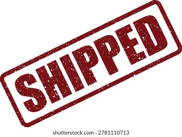 A bold red, gritty rubber stamp impression featuring the word 