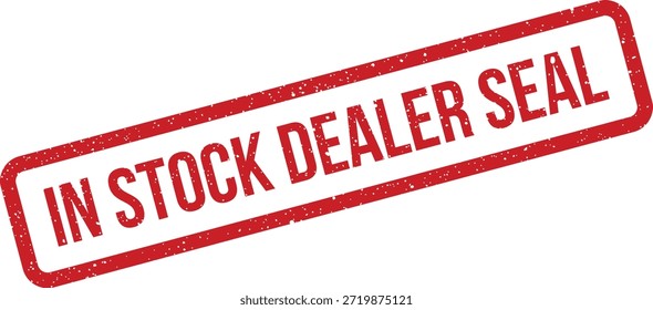 Un Vector de sello de goma grunge rojo con el texto "SELLO DEL DISTRIBUIDOR EN STOCK", ideal para indicar la disponibilidad del producto para los concesionarios y el comercio.